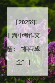 2025年上海中考作文题：“相互成全”