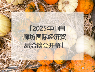 2025年中国·廊坊国际经济贸易洽谈会开幕