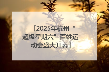 2025年杭州“超级星期六”百姓运动会盛大开幕