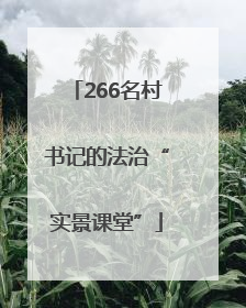 266名村书记的法治“实景课堂”