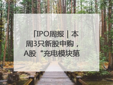 IPO周报｜本周3只新股申购，A股“充电模块第一股”来了